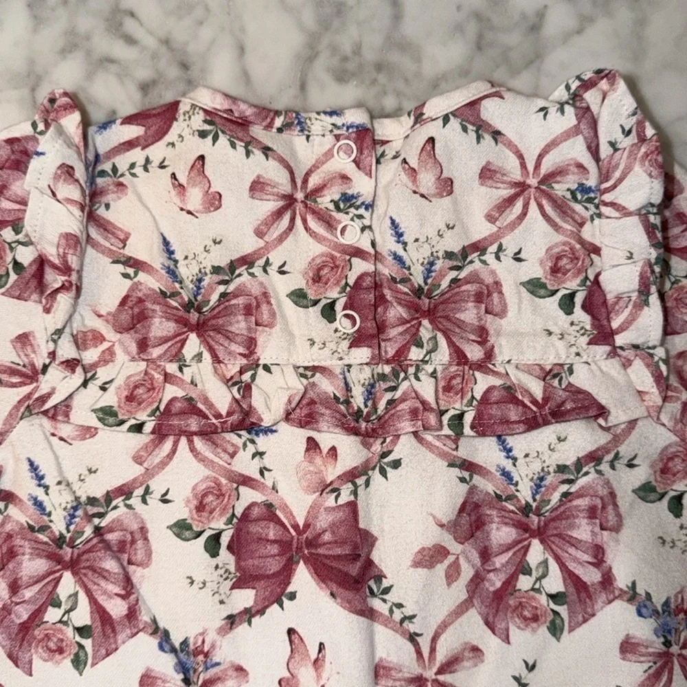 Posh Peanut Floral Pink Long Sleeve PJ Dress 2T